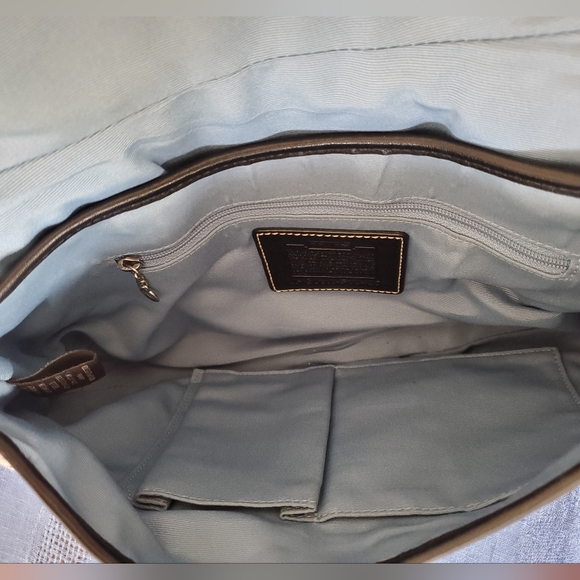 Rare Coach - Black and grey tweed and leather signature satchel shoulder bag - Picture 4 of 4